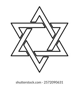 Shield Magen David Star. Symbol of Israel. Black icon in focus corners on white background. Isolated