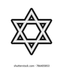 Shield Magen David Star. Symbol of Israel. Vector. Flat style black icon on white.