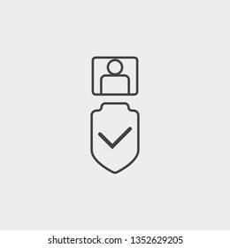 Shield, man, outline, icon. Web Development Vector Icon. Element of simple symbol for websites, web design, mobile app, infographics. Line symbol for website design