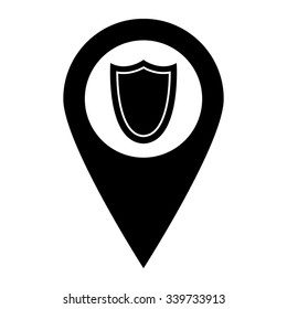shield - map pointer vector icon
