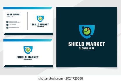 Shield market logo template on modern style