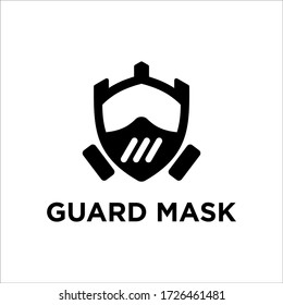 Shield mask logo design vector