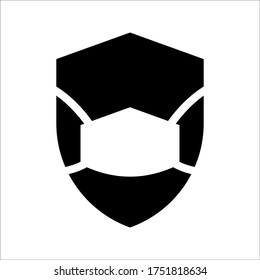 Shield Mask Vector Icon Template Preventive Stock Vector (Royalty Free ...