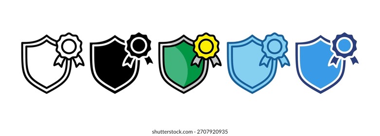 Shield Medal Icon Set Multiple Style Collection