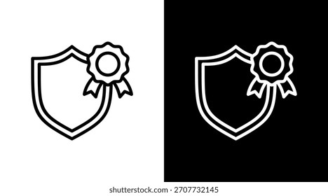 Shield Medal White Icon Set Design