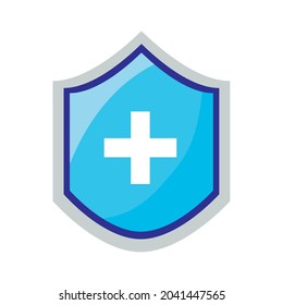 shield with medical cross icon