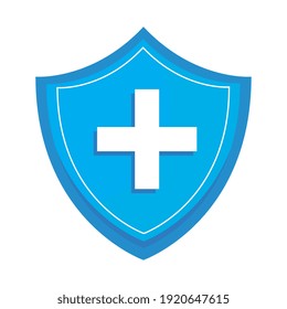 Shield With Medical Cross Icon Vector Illustration Design