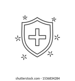 Shield medical icon. Simple line, outline vector of hygiene icons for ui and ux, website or mobile application on white background