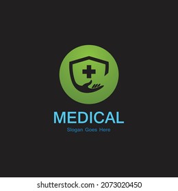 Plantilla de vectores con logotipo médico Escudo