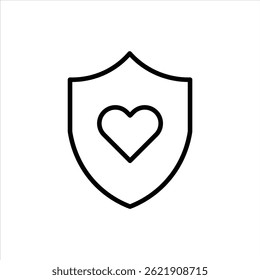 shield, medical, potection, safety line icon vector on white background.
