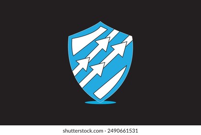 shield medieval 3d illustration render blue white Pro logo design