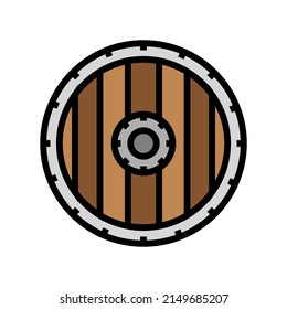 shield medieval color icon vector. shield medieval sign. isolated symbol illustration