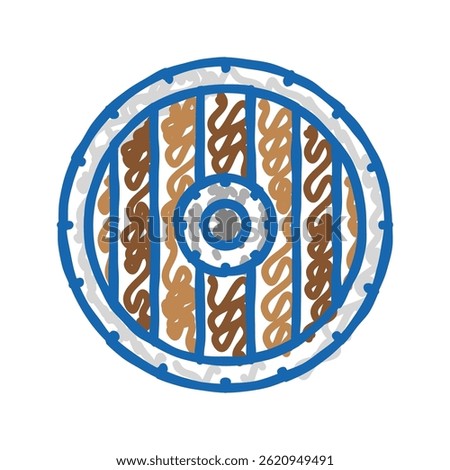 shield medieval doodle icon sketch vector. shield medieval sign. isolated symbol illustration