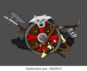 shield medieval hand drawing