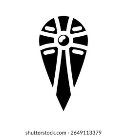shield medieval heraldry glyph icon vector. shield medieval heraldry sign. isolated symbol illustration