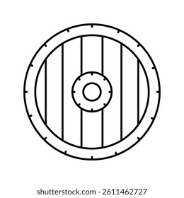 shield medieval line icon vector. shield medieval sign. isolated contour symbol black illustration