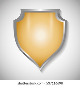 shield metallic finish icon image vector illustration design 
