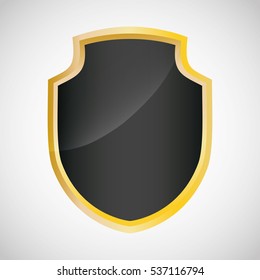 shield metallic finish icon image vector illustration design 