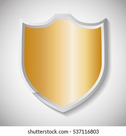 shield metallic finish icon image vector illustration design 