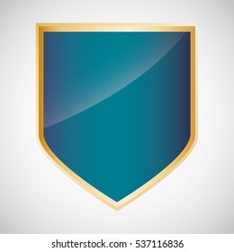 shield metallic finish icon image vector illustration design 