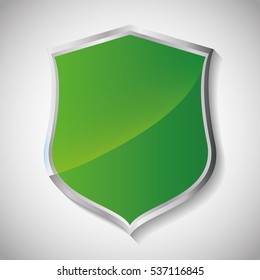 shield metallic finish icon image vector illustration design 
