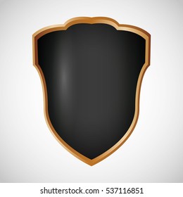 shield metallic finish icon image vector illustration design 
