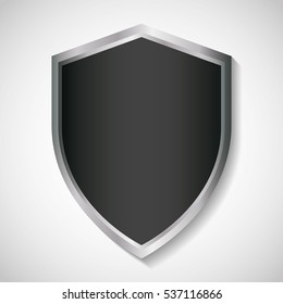 shield metallic finish icon image vector illustration design 