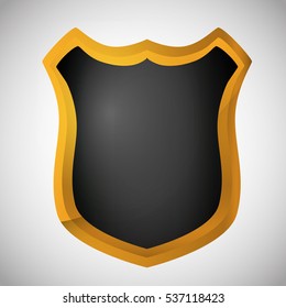 shield metallic finish icon image vector illustration design 