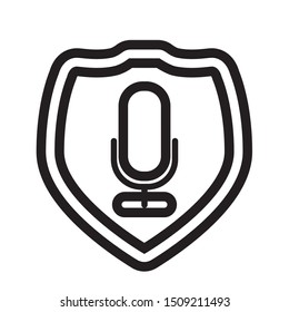 shield with microphone record vector illustration