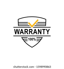Shield Minimalist Logo Design With Check Mark for Trusted Seller Stamp and 100% Product Warranty Label