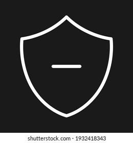 Shield, minus, remove, security icon vector image. Can also be used for customer support and UI. Suitable for use on web apps, mobile apps and print media.