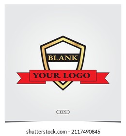 shield mockup logo premium elegant template vector eps 10
