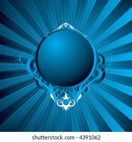 Shield with a modern slant in different shades of blue