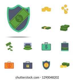 shield and money colored icon. Banking icons universal set for web and mobile