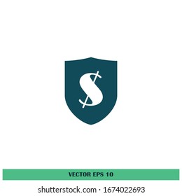 shield and money icon money protection symbol design element 