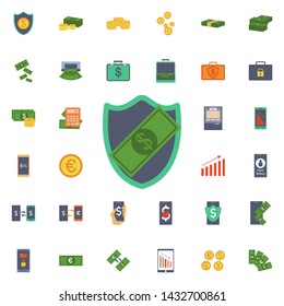 Shield and money icon. Universal set of banking for website design and development, app development