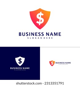 Shield Money logo Design Concept Vector. Shield Coin logo Template