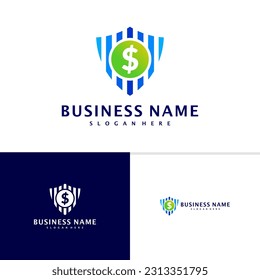 Shield Money logo Design Concept Vector. Shield Coin logo Template