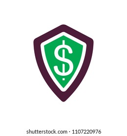 Shield Money Logo Icon Design