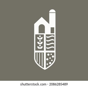 shield monogram education logo design 