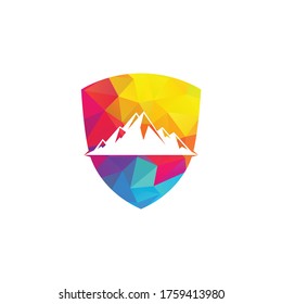 Shield Mountain logo vector illustrations.