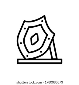 Shield, museum icon. Simple line, outline vector elements of historical things icons for ui and ux, website or mobile application