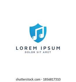 diseño de logotipo de espacio para escudo y música negativa