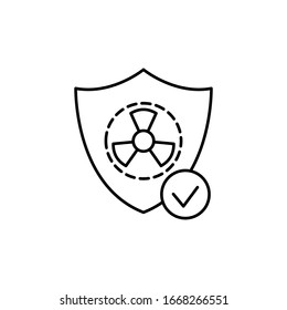 Shield, nuclear energy icon. Simple line, outline vector elements of safety at work for ui and ux, website or mobile application