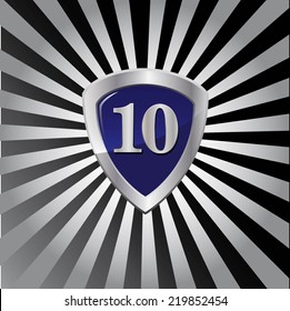 Shield with the number 10