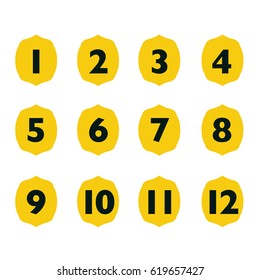Shield with number in vector