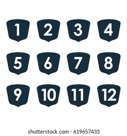 Shield with number in vector