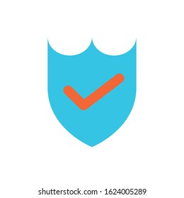 shield with ok symbol icon vector illustration design