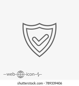 shield ok vector icon