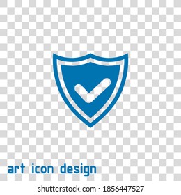 shield ok vector icon on an abstract background